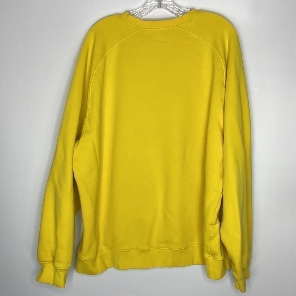 Vintage Nike Yellow Mini Swoosh Raglan Sleeve Yellow Crewneck Sweatshirt XXL